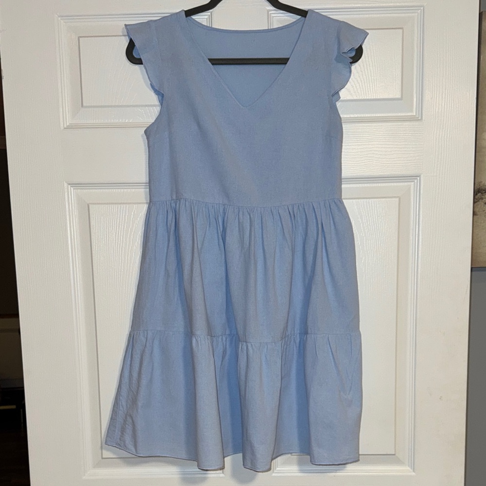 SHEIN Light Blue Midi Dress